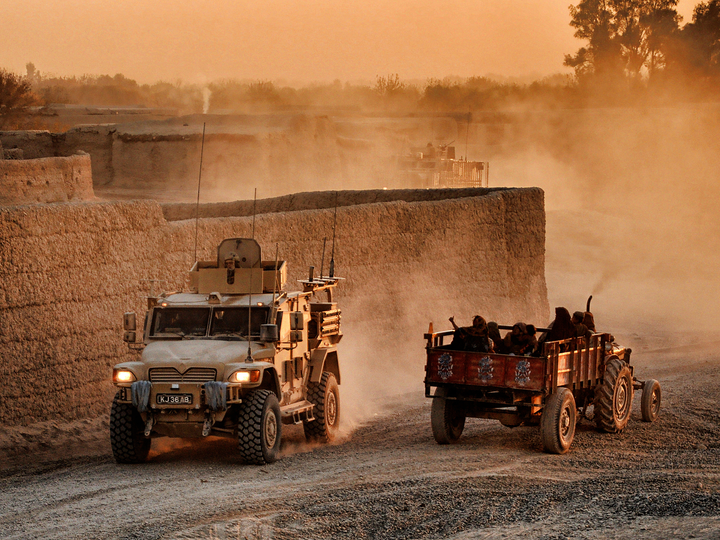 British Army Husky Route Trident Helmand January 2011