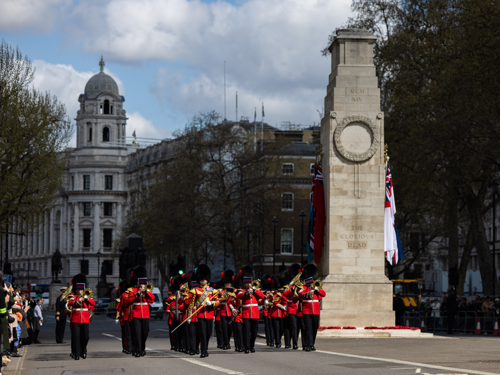 Band of the Coldstream Guards march past The Cenotaph Photo Print - British Army Hampshire Prints 6 x 4 No Frame No