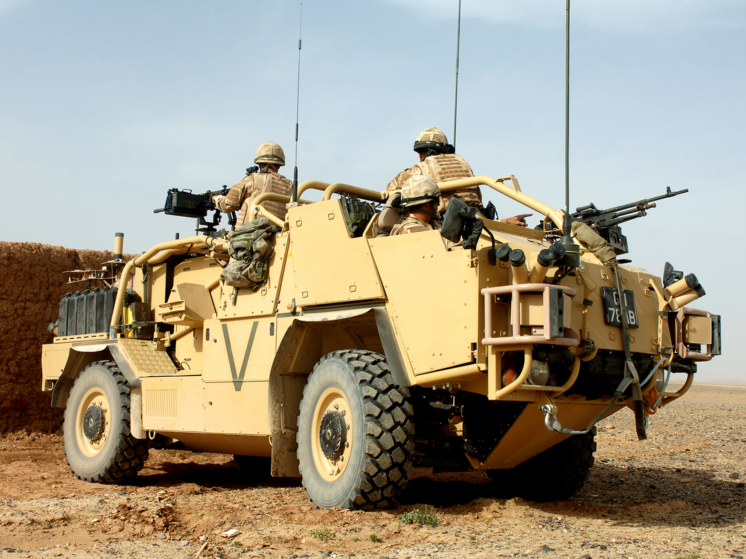 British Army Jackal Vehicle Camp Bastion April 2008