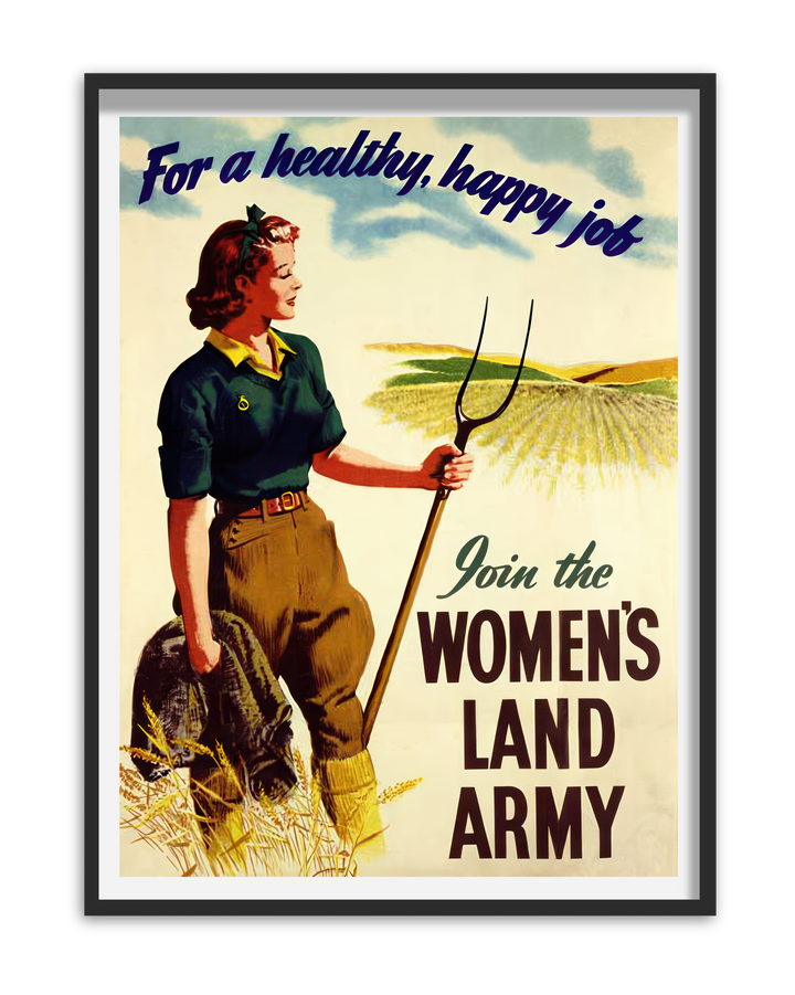 For a healthy happy job join the Women's Land Army | World War Two Recruitment Poster Posters, Prints, & Visual Artwork Hampshire Prints A5