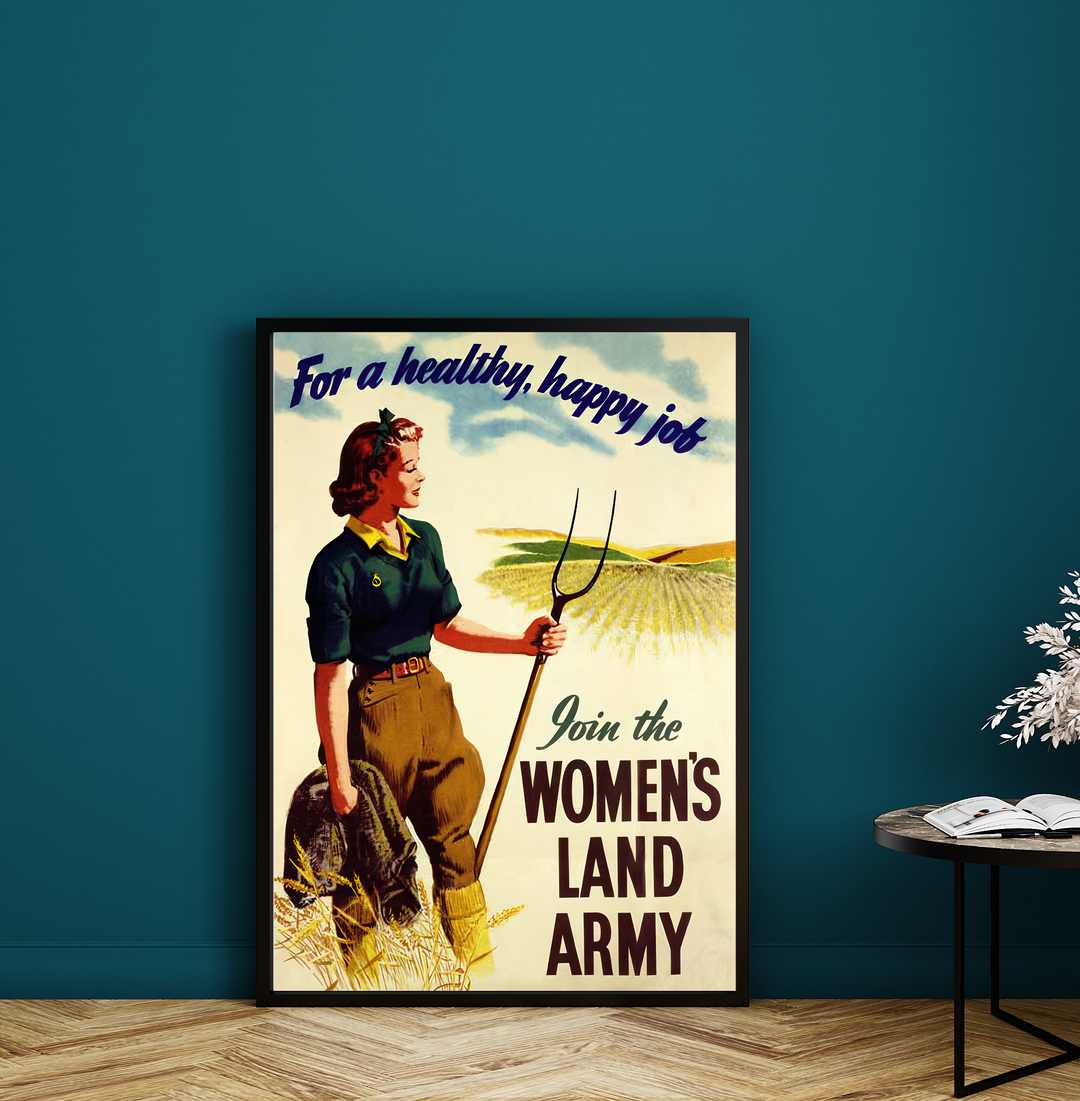 For a healthy happy job join the Women's Land Army | World War Two Recruitment Poster Posters, Prints, & Visual Artwork Hampshire Prints A3
