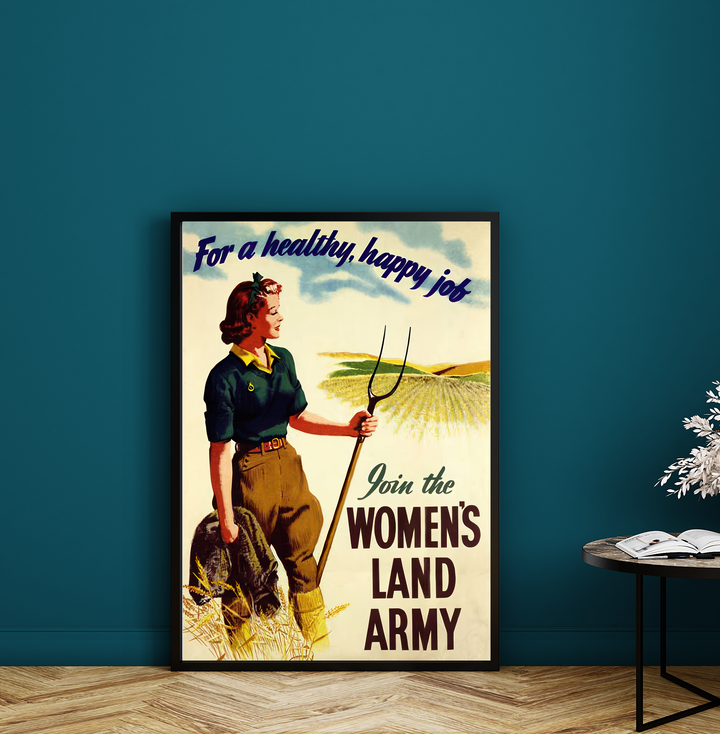 For a healthy happy job join the Women's Land Army | World War Two Recruitment Poster Posters, Prints, & Visual Artwork Hampshire Prints A3