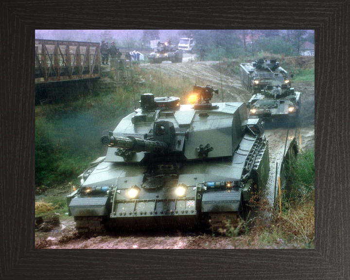 British Army Challenger 2 Leads Warriors Kosovo September 2000