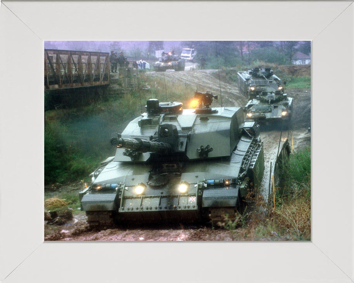 British Army Challenger 2 Leads Warriors Kosovo September 2000