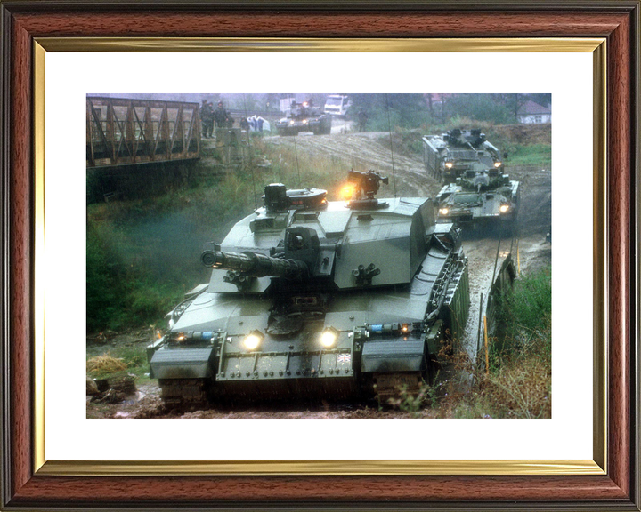 British Army Challenger 2 Leads Warriors Kosovo September 2000