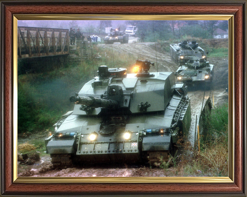 British Army Challenger 2 Leads Warriors Kosovo September 2000