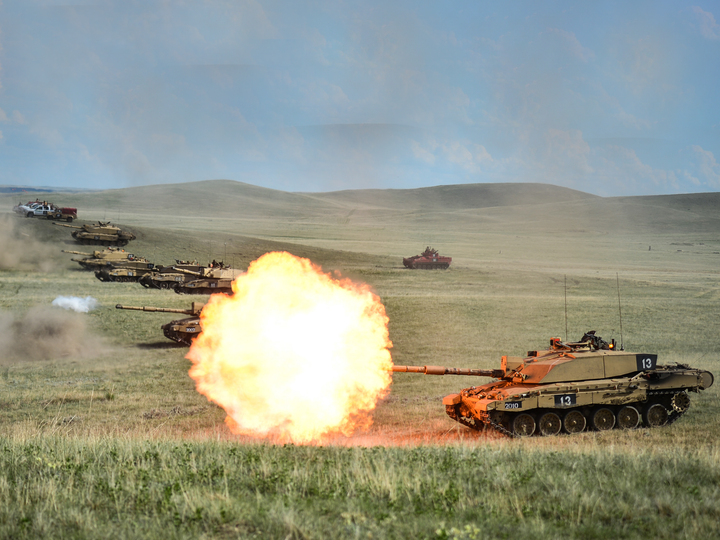 British Army KRH Challenger 2 Tanks Firing Line BATUS June 2014