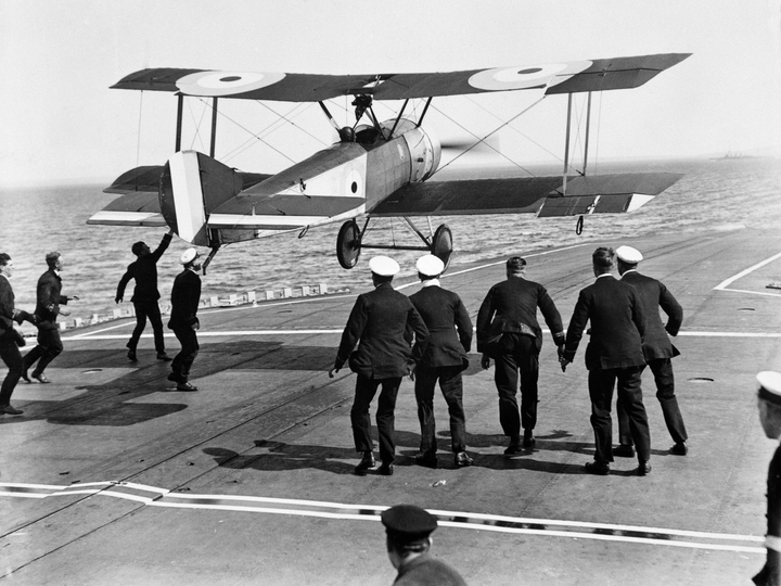 RAF Sopwith Pup Flight deck Landing Photo Print - Royal Air Force Aircraft Hampshire Prints 6 x 4 No Frame No