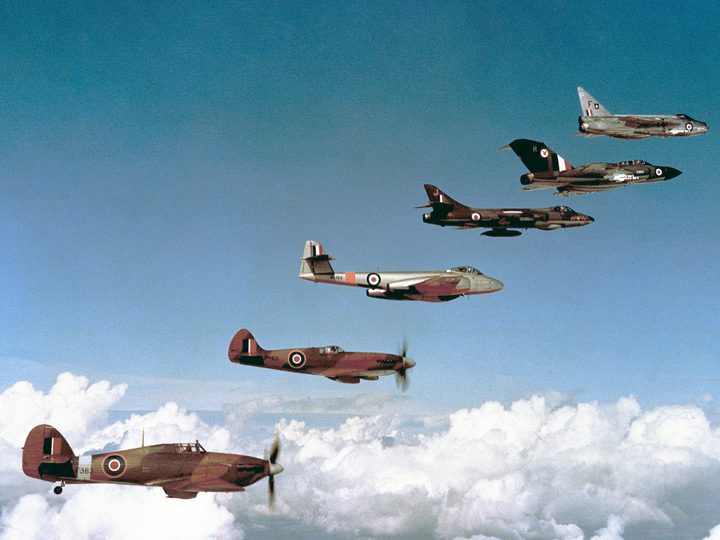 RAF Fighters 1940-1960 in flight Photo Print - Royal Air Force Aircraft Hampshire Prints 6 x 4 No Frame No