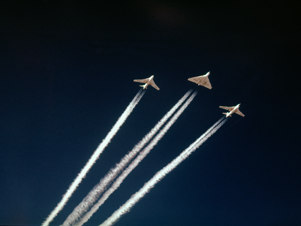 RAF Avro Vulcan Vickers Valiant and a Handley Page Victor 1958