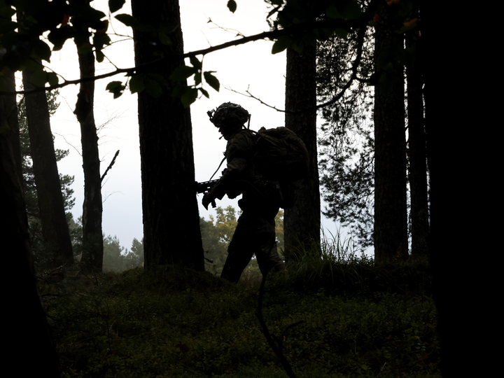 Reservists Soldier Patrolling Silhouette Photo Print - British Army Reserve Posters, Prints, & Visual Artwork Hampshire Prints 6 x 4 No Frame No
