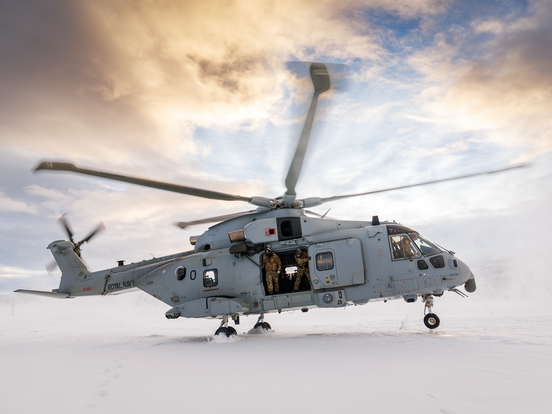 Merlin MK4 Helicopter Snow Landing in Norway 2026 Royal Navy Aircraft Photo Print Wall Art Naval Decor UK Posters, Prints, & Visual Artwork Hampshire Prints 6 x 4 No Frame No