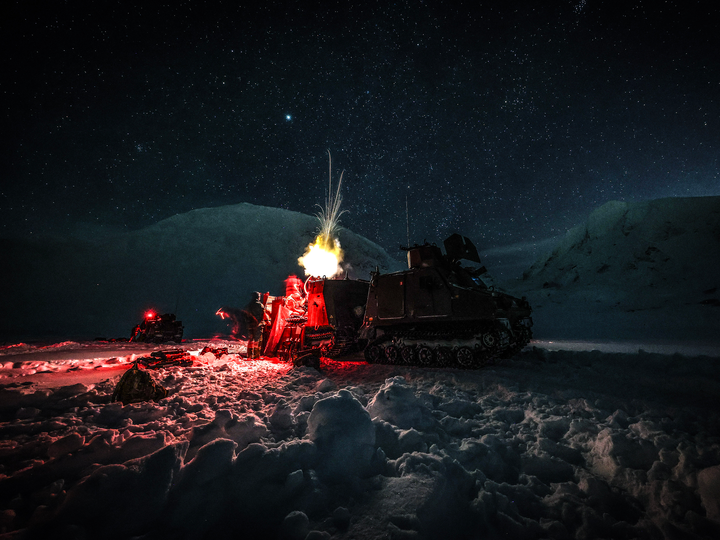 Royal Marine Commando Mortar Team Fire under Stars Photo Print 45 Commando Marines Wall Art Military Decor Posters, Prints, & Visual Artwork Hampshire Prints 6 x 4 No Frame No