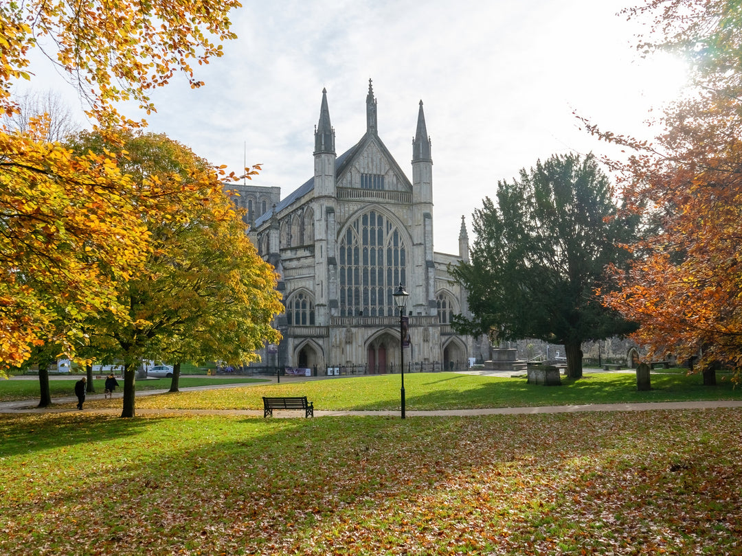Winchester Cathedral Hampshire in Autumn Photo Print - Canvas - Framed Photo Print - Hampshire Prints