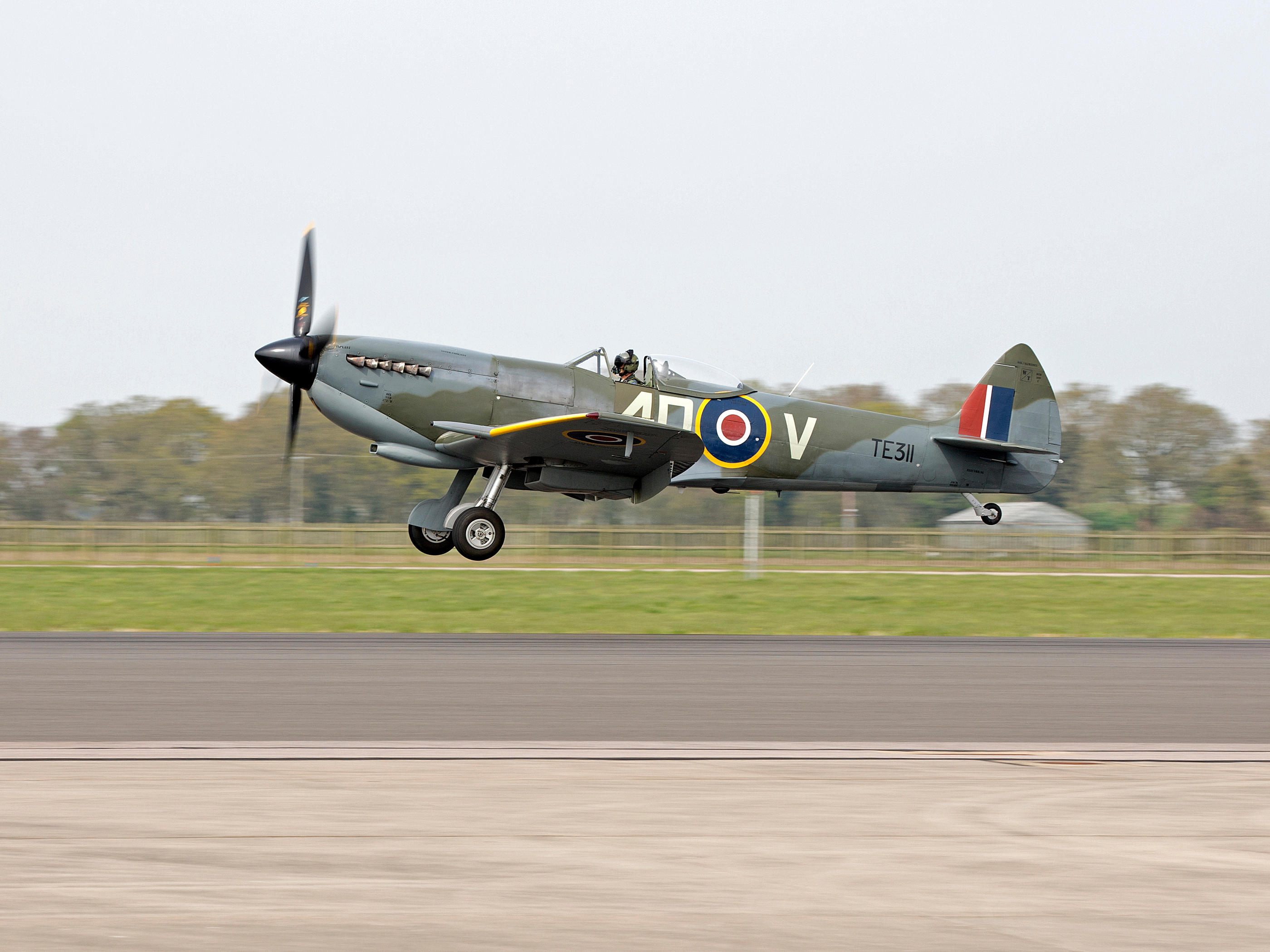 RAF BBMF Spitfire TE311 Lands at Coningsby April 2015 Photo Print