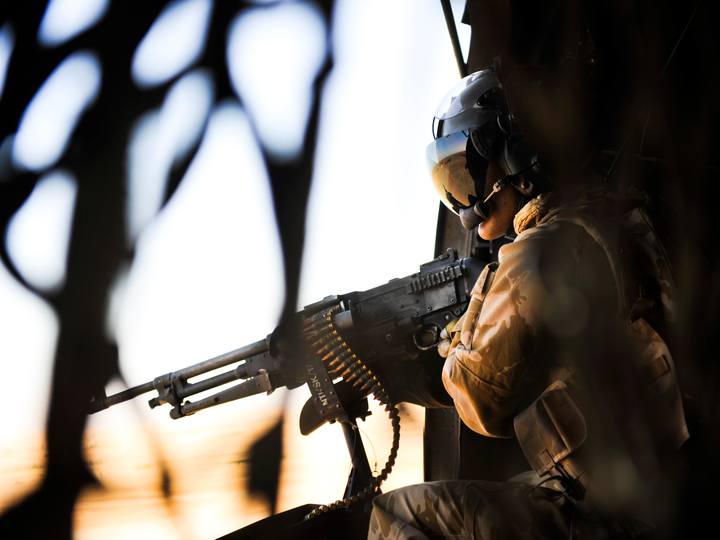 Royal Navy Sea King Door Gunner Helmand November 2010