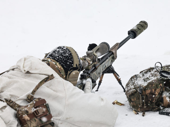 45 Commando Royal Marine Sniper in Snow Norway February 2026
