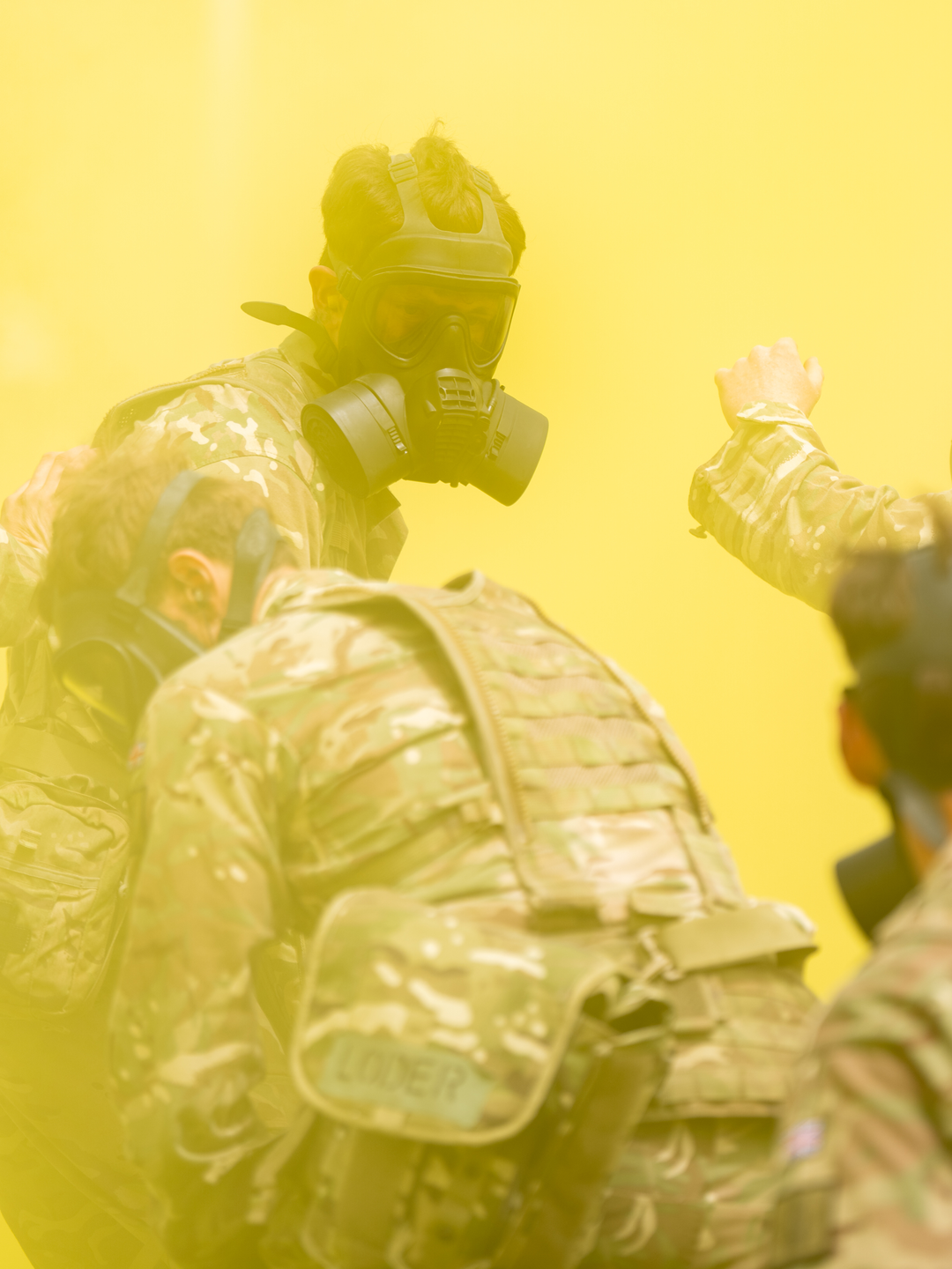 British Army Officer Cadets in Respirators 2026