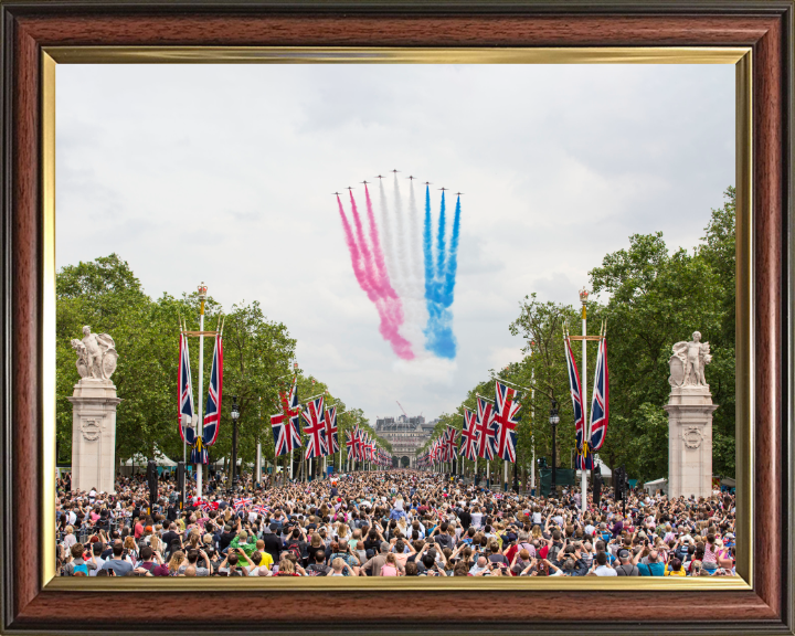 RAF Red Arrows fly over the Mall London Photo Print - Royal Air Force Aircraft Hampshire Prints 10 x 8 Classic Frame No