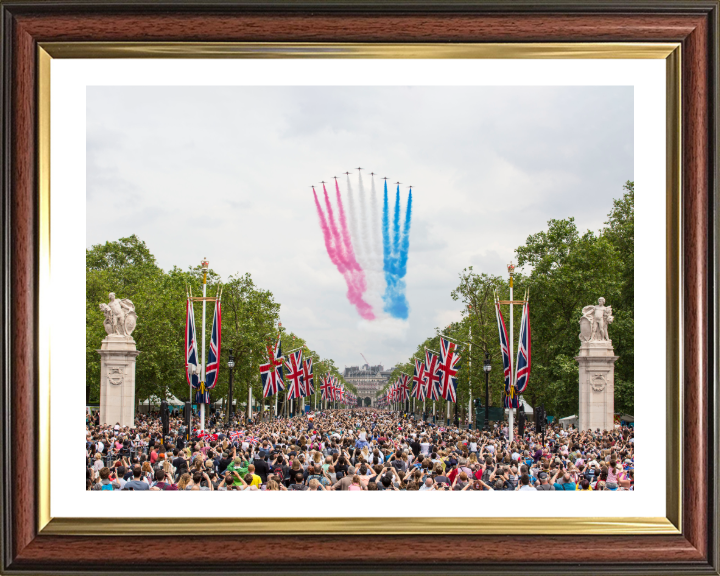 RAF Red Arrows fly over the Mall London Photo Print - Royal Air Force Aircraft Hampshire Prints 10 x 8 Classic Frame Yes