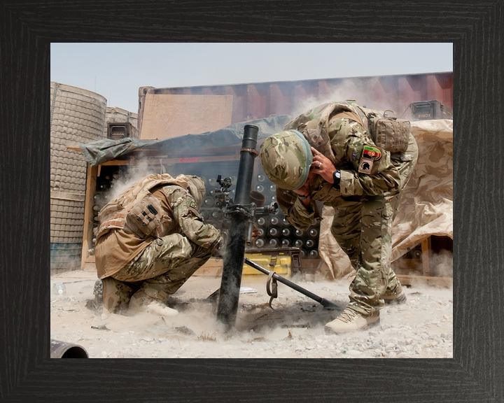 British Army Mortar Team Firing Afghanistan 2010