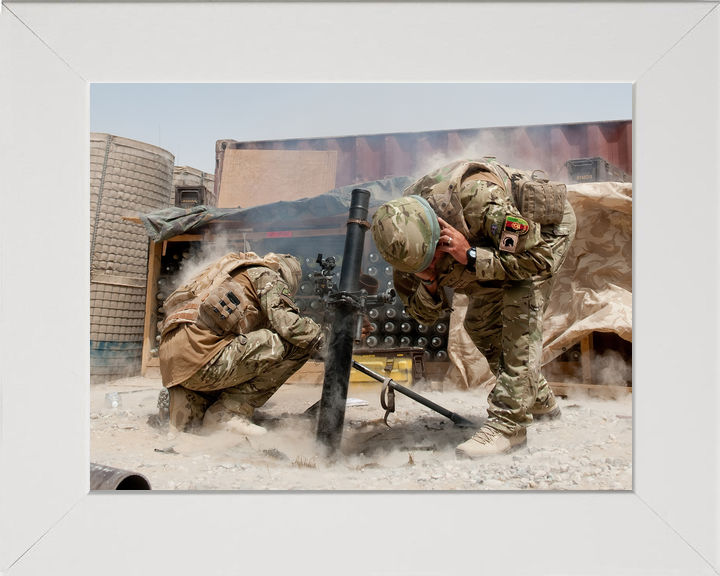 British Army Mortar Team Firing Afghanistan 2010