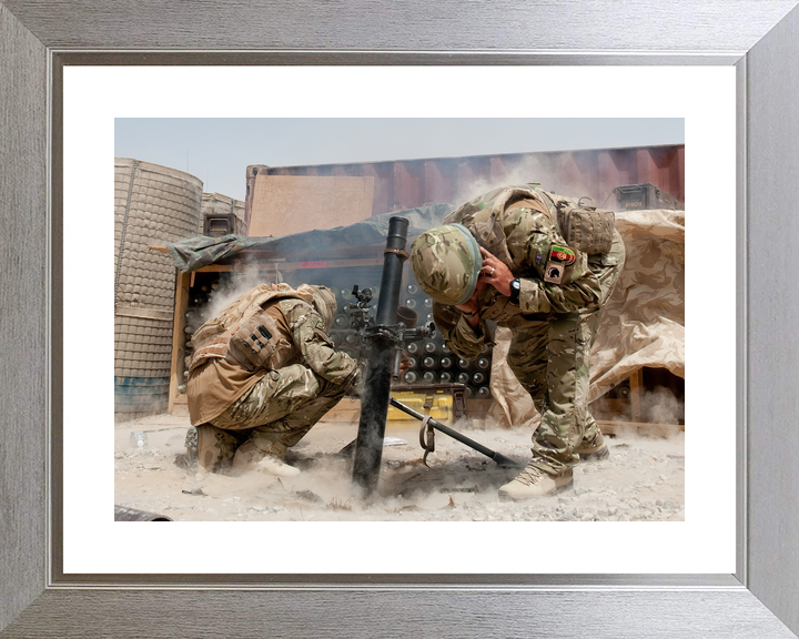 British Army Mortar Team Firing Afghanistan 2010