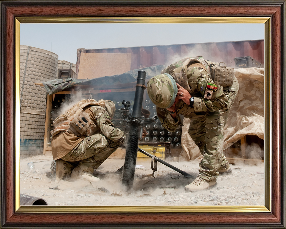 British Army Mortar Team Firing Afghanistan 2010