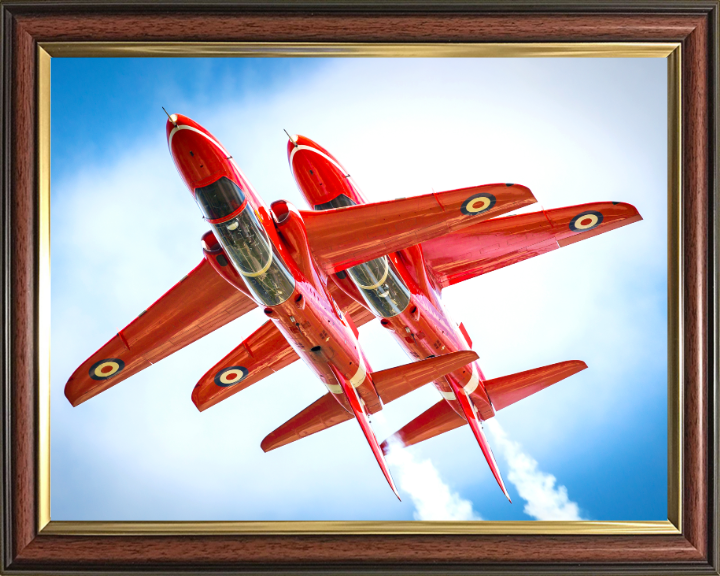 RAF Red Arrows inverted Closeup Photo Print - Royal Air Force Aircraft Hampshire Prints 10 x 8 Classic Frame No
