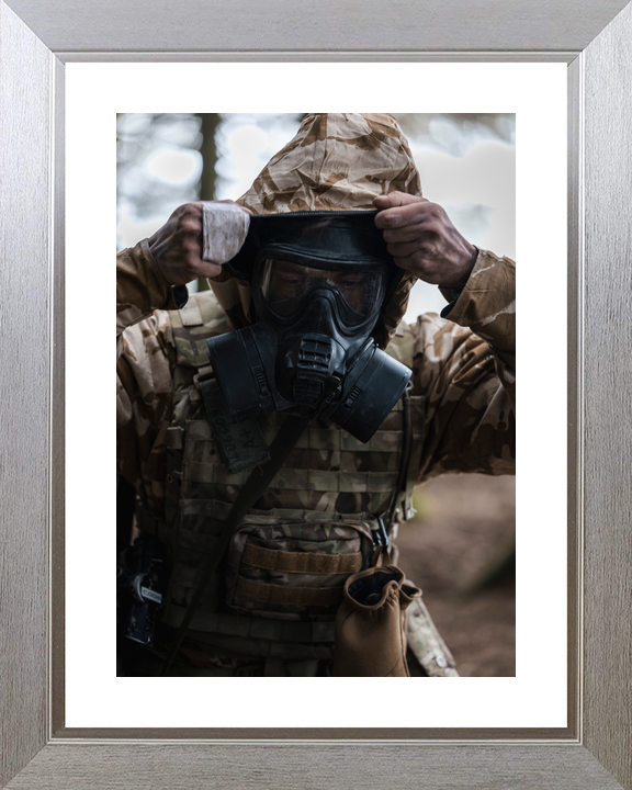 British Army 222 Signal Squadron CBRN Hood Up July 2026