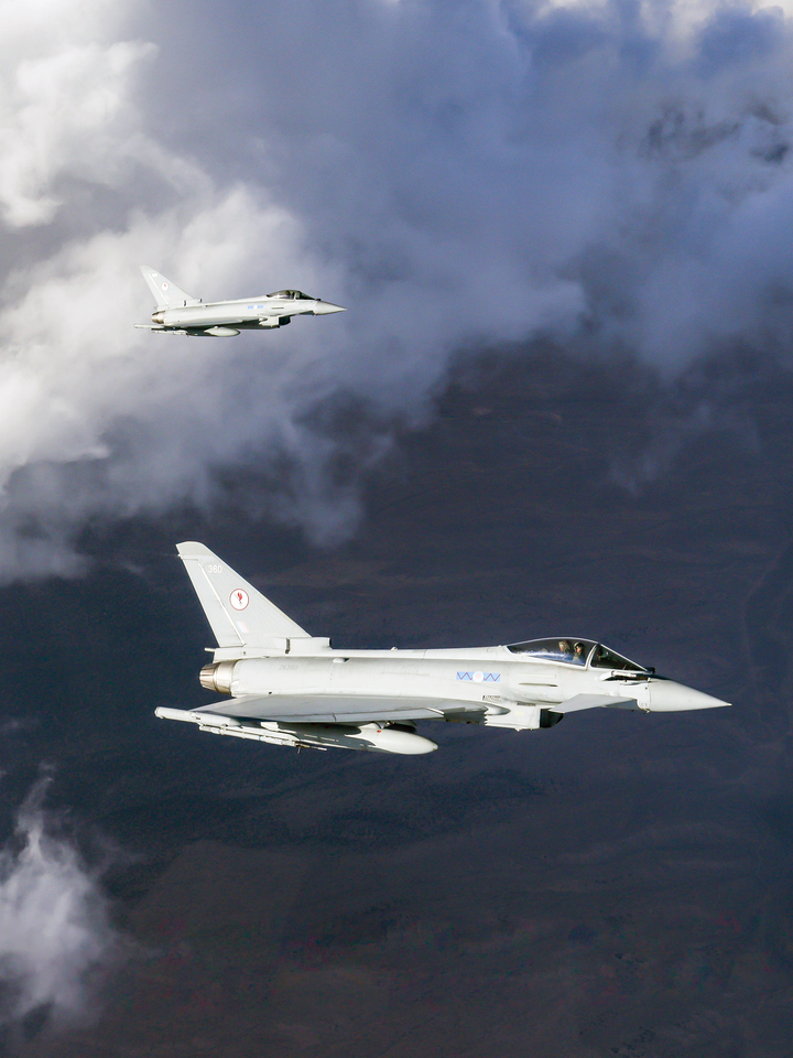 RAF 6 Squadron Typhoons in flight Portrait Royal Air Force Aircraft Wall Art Aviation Decor Posters, Prints, & Visual Artwork Hampshire Prints 6 x 4 No Frame No