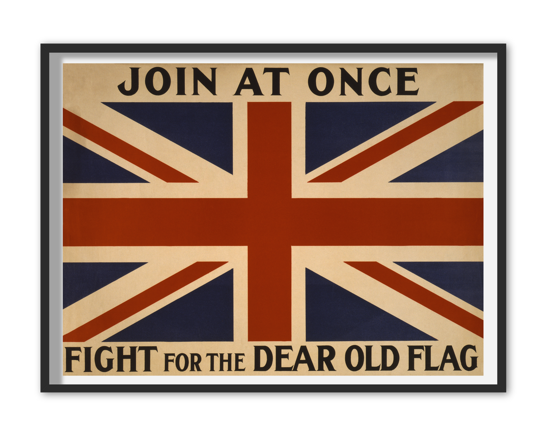 Join at Once Fight for the Dear Old Flag | British World War One Recruitment Poster Posters, Prints, & Visual Artwork Hampshire Prints