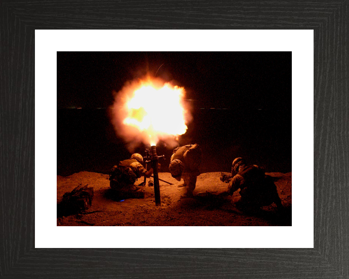 British Army Royal Welch Fusiliers Mortar Night Firing July 2004