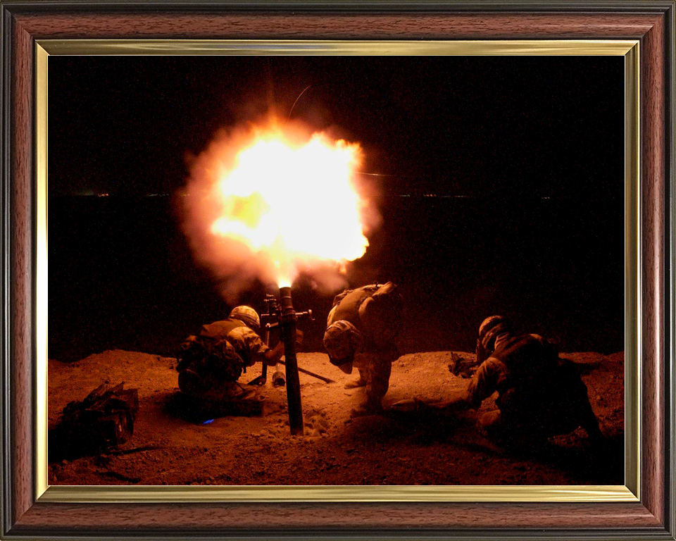 British Army Royal Welch Fusiliers Mortar Night Firing July 2004