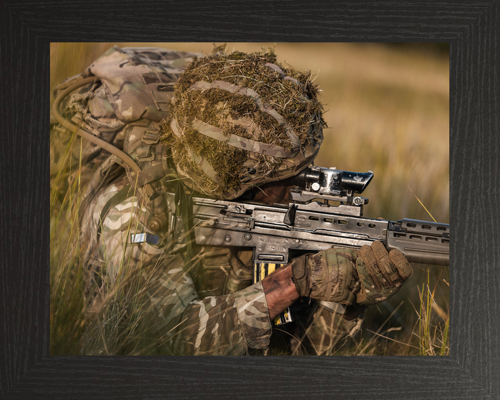British Army 222 Signal Squadron Soldier Aims SA80 July 2026