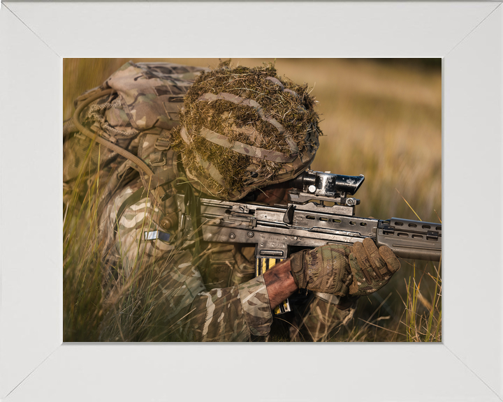 British Army 222 Signal Squadron Soldier Aims SA80 July 2026