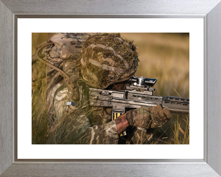 British Army 222 Signal Squadron Soldier Aims SA80 July 2026
