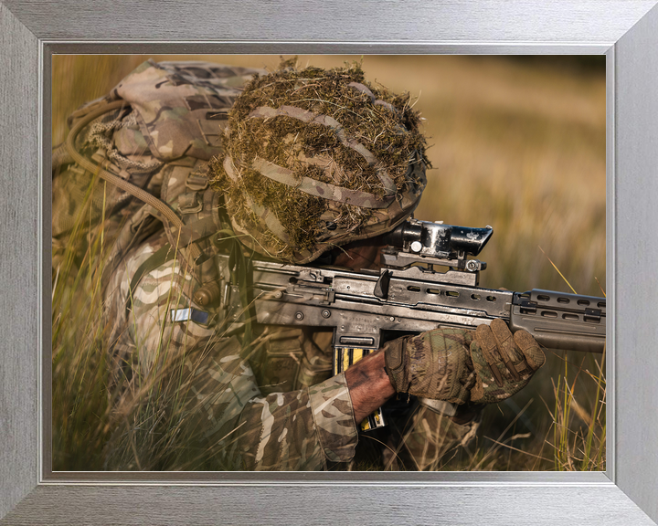 British Army 222 Signal Squadron Soldier Aims SA80 July 2026