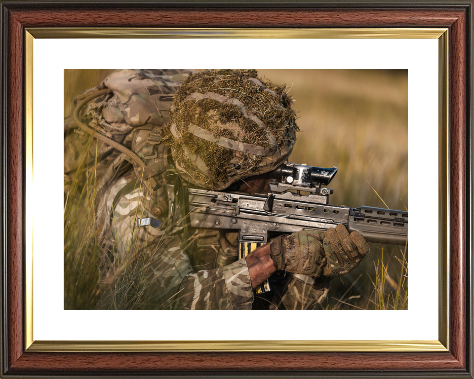 British Army 222 Signal Squadron Soldier Aims SA80 July 2026