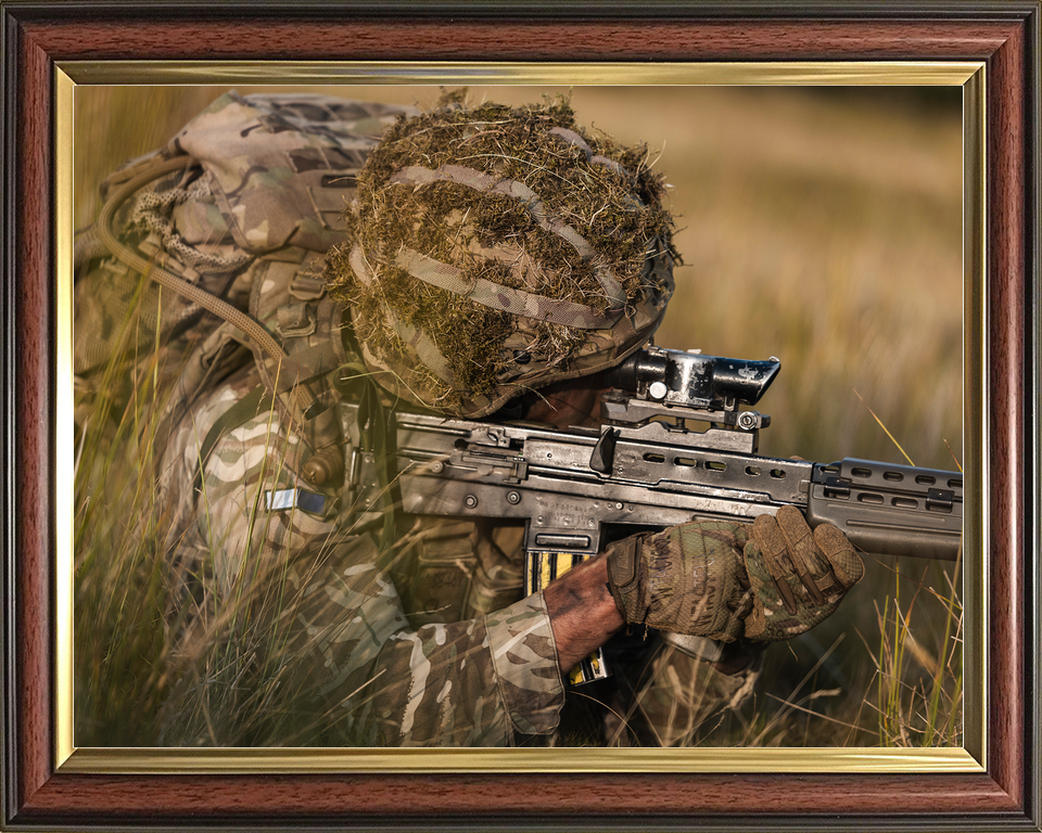 British Army 222 Signal Squadron Soldier Aims SA80 July 2026