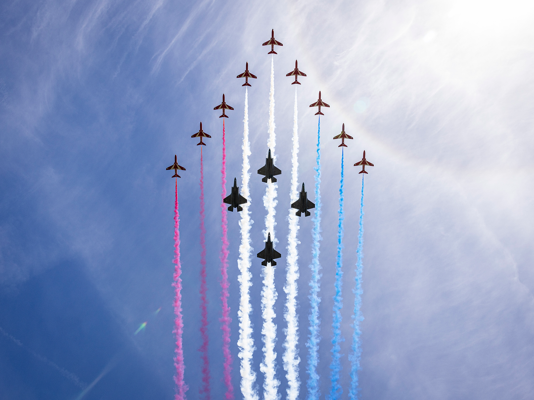 RAF Red Arrows With F-35B Lightning Jets London 2026 Photo Print - Posters, Prints, & Visual Artwork - by Hampshire Prints (image 1 of 9)