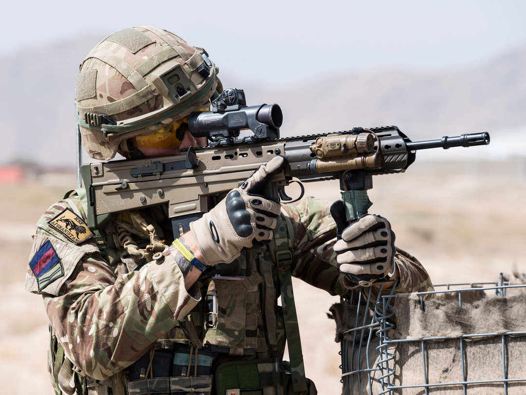 British Army Household Cavalry Corporal SA80 A3 Kabul 2018