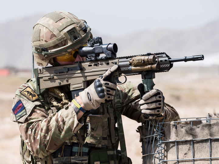 British Army Household Cavalry Corporal SA80 A3 Kabul 2018