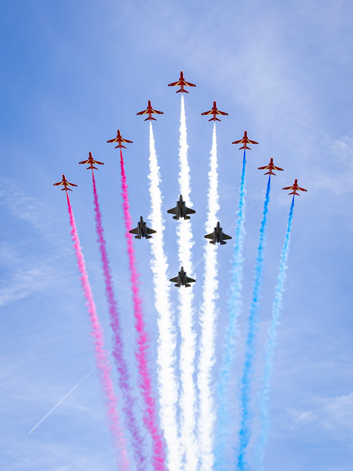 RAF Red Arrows With F-35B Lightning Jets Flyover 2026 Photo Print - Posters, Prints, & Visual Artwork - by Hampshire Prints (image 1 of 9)