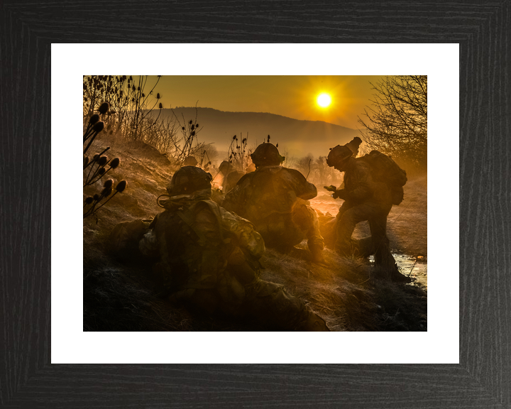 British Army Sandhurst Officer Cadets in Mist Germany c2016