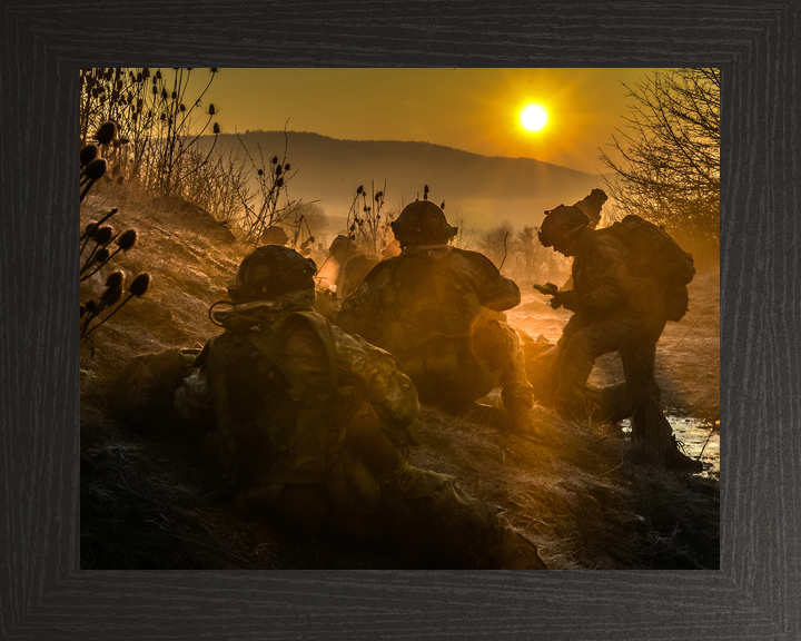 British Army Sandhurst Officer Cadets in Mist Germany c2016