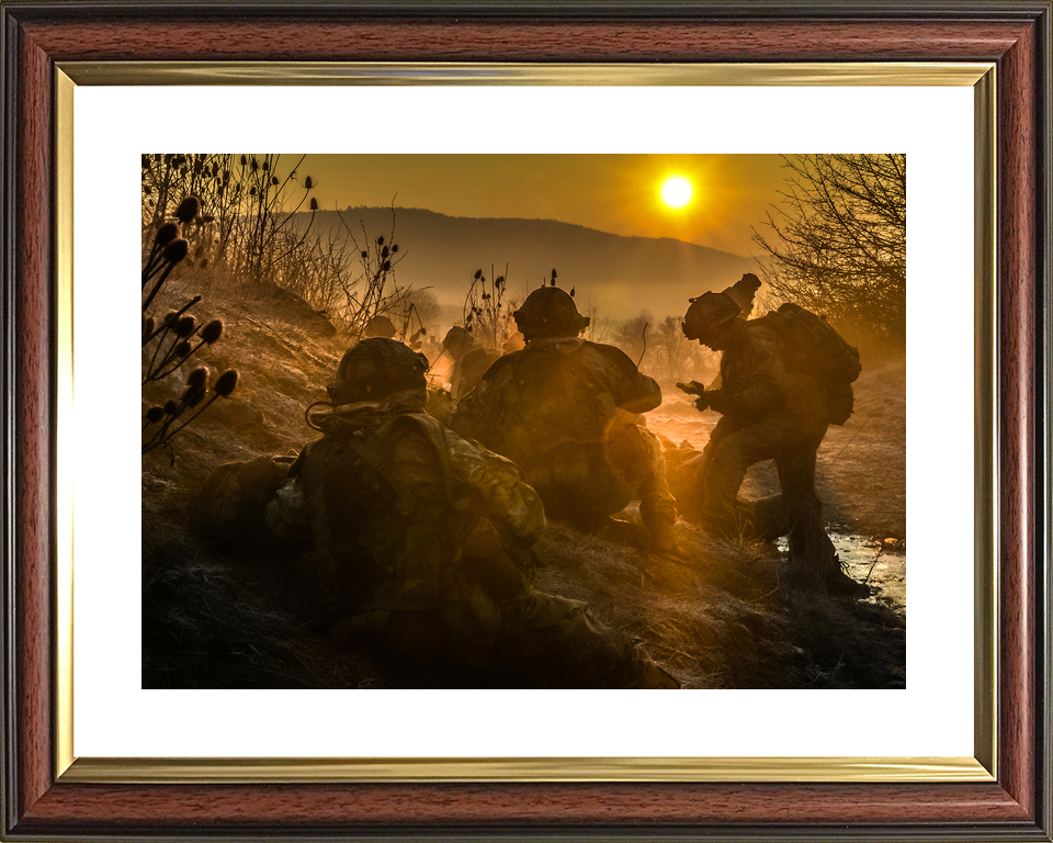 British Army Sandhurst Officer Cadets in Mist Germany c2016
