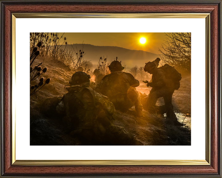 British Army Sandhurst Officer Cadets in Mist Germany c2016
