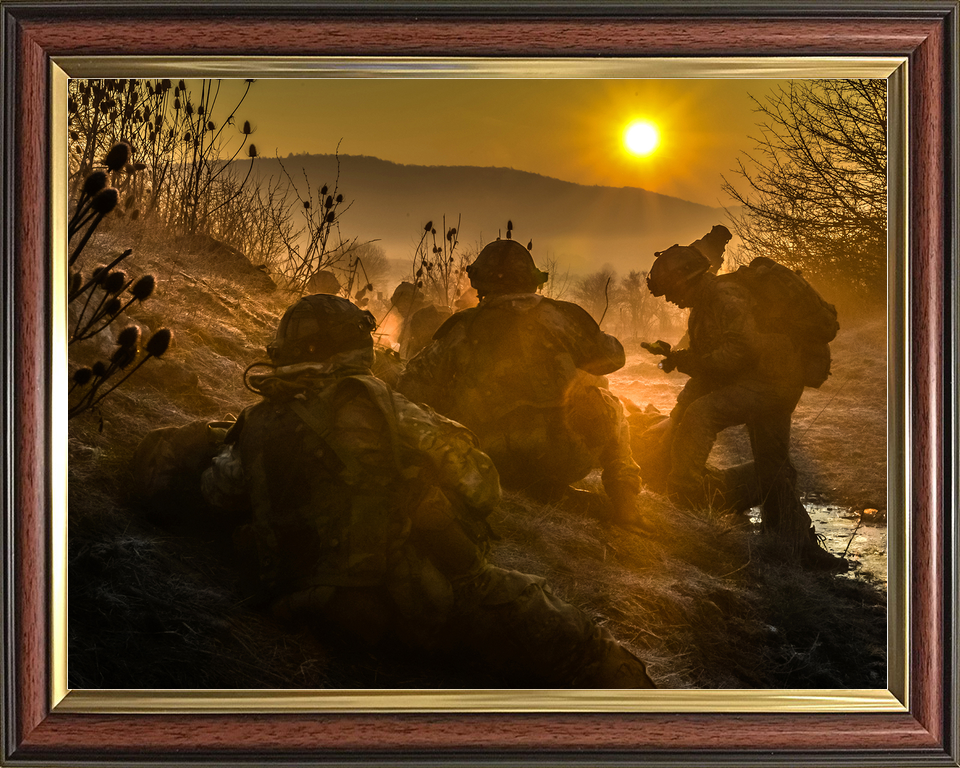 British Army Sandhurst Officer Cadets in Mist Germany c2016