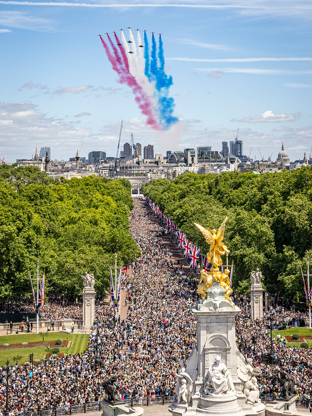 RAF Red Arrows Flyover The Mall London 2026 Photo Print - Posters, Prints, & Visual Artwork - by Hampshire Prints (image 1 of 9)